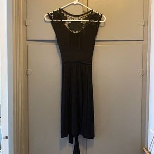 Black and flower lace dress